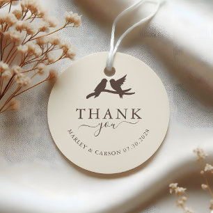 Reizende Vögel Danke Hochzeit Geschenkanhänger