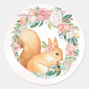 Reizende Waldwaldtiere - kleines Eichhörnchen Runder Aufkleber