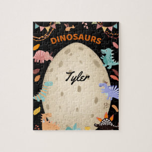Reizende Wasserfarben-Dinosaurier mit großem Dino- Puzzle