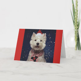 Reizende Westie Weihnachten-Themenorientierte Feiertagskarte
