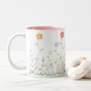 Reizende Wildblumen-Tasse Zweifarbige Tasse