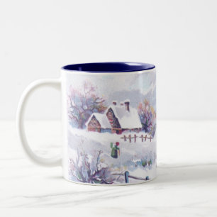 Reizende Winterlandschaft Zweifarbige Tasse