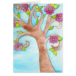 Reizender Baum mit rosa Blumen