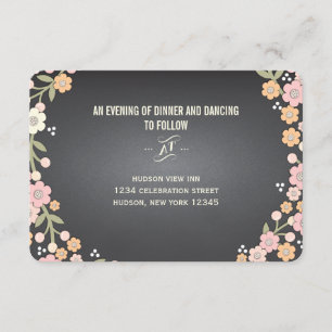 Reizender Blumenkranz für die Hochzeitsfeier Begleitkarte