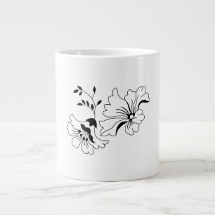 Reizender Blumenmuster-Kunstkaffeebecher Jumbo-Tasse