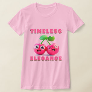 Reizender Cartoon-Stil Fröhliche Kirsche T-Shirt