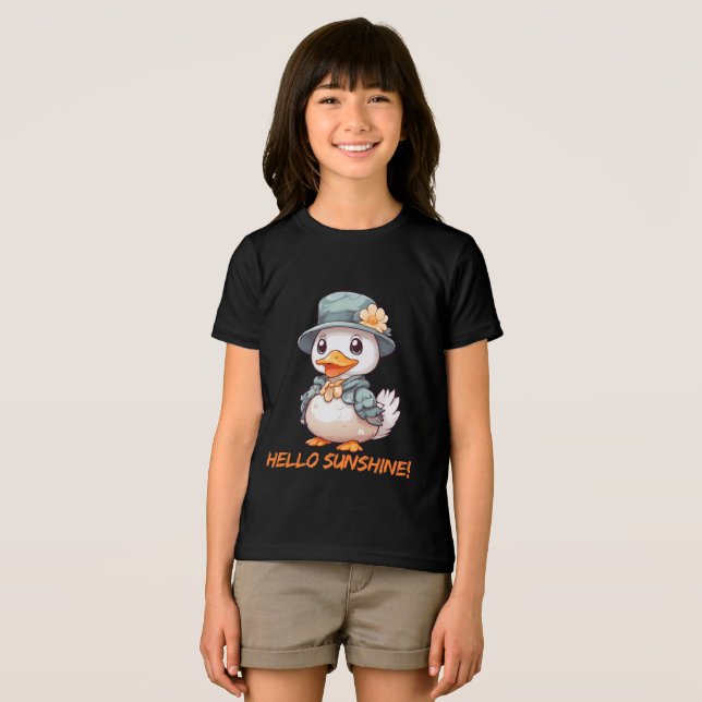 Reizender Ente mit Blumenhut Tri-Blend Shirt (Vorderseite Voll)