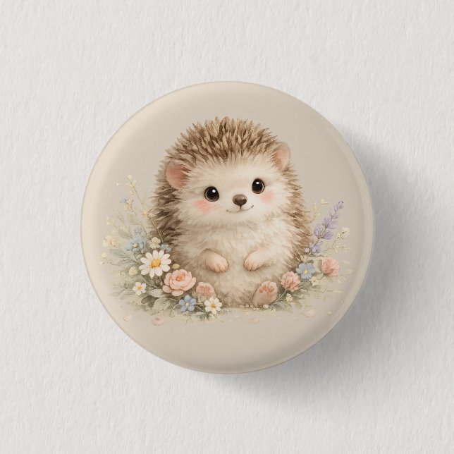 Reizender europäischer Gartenigel  Button (Vorderseite)