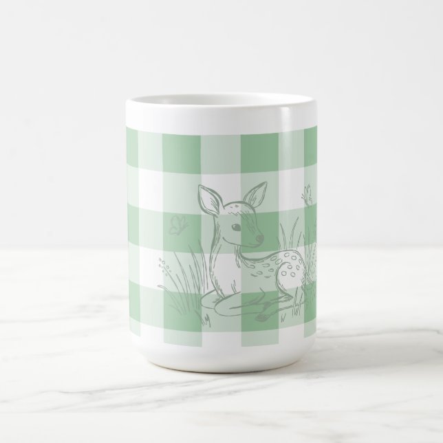 Reizender grüner Karo-Kaffeebecher Kaffeetasse (Mittel)