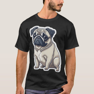 Reizender handgezeichneter Cartoon-Mops: Ihre tägl T-Shirt