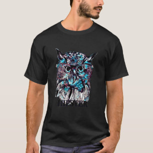 Reizender Hipster-Kauz mit Fliege Abstract Bohemia T-Shirt