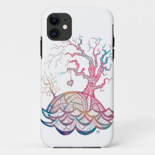 Reizender Hügel-verwickelte Herz-Baumillustration iPhone 11 Hülle