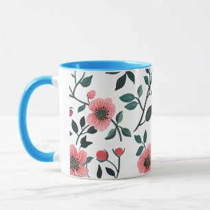 Reizender Kaffeebecher mit Blumenmuster Tasse