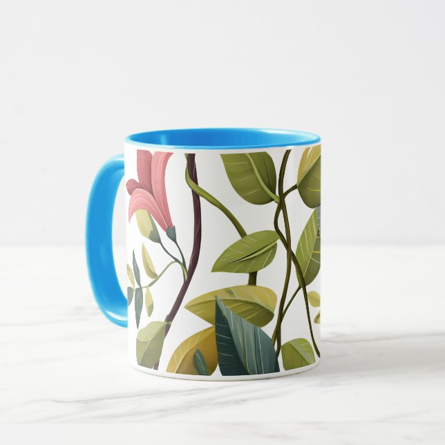 Reizender Kaffeebecher mit Blumenmuster Tasse (Vorderseite Links)