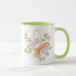 Reizender Korb der Blumen-Tasse Tasse