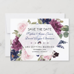 Reizender lila-lavendel-blüten-farbiger Save The D Date