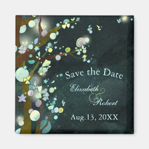 Reizender NachtElven Wald, der Save the Date Magnet