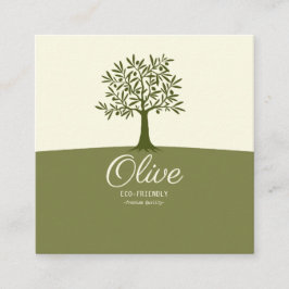 Reizender Olivenbaum mit Frucht Quadratische Visitenkarte