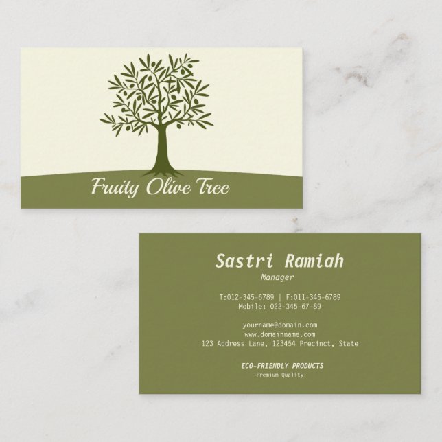 Reizender Olivenbaum mit Frucht Visitenkarte | Zazzle.at