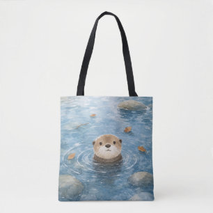 Reizender Otter-Wasserfarbendruck