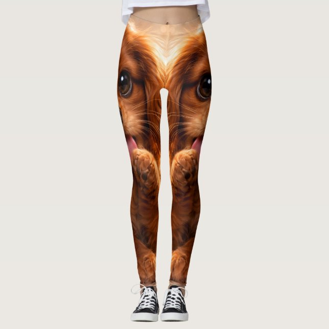 Reizender Ruby Cavalier Spaniel Leggings (Vorderseite)