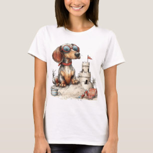 REIZENDER SOMMER-THEMEN-DACHSHUND-HUND T-Shirt