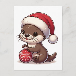 Reizender Weihnachtsotter mit Ornament Postkarte