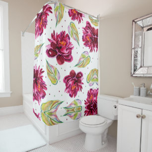 Reizendes Aquarell mit Blumen Duschvorhang