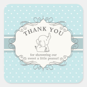 Reizendes Baby-Elefant   Baby Shower Danke Quadratischer Aufkleber