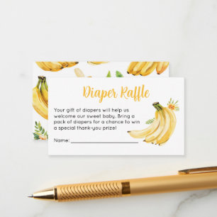 Reizendes Banana-Baby-Shower-Windel-Raffle-Ticket Begleitkarte