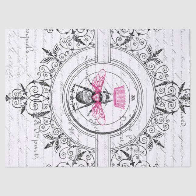 Reizendes Bienenkönigin Decoupage Seidenpapier (Vorderseite)