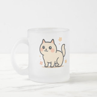 Reizendes Cartoon-Kitty-Geschenk für Katzenliebhab Mattglastasse