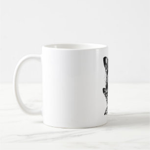 Reizendes Chihuahua-Duo Schwarz und Weiß Haustier Kaffeetasse