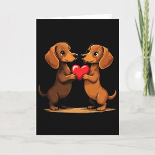 Reizendes Dachshund-Welpen-Herz für den Valentinst Karte