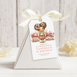 Reizendes Feen 1. Geburtstag Rosa Florales Geschen Geschenkanhänger