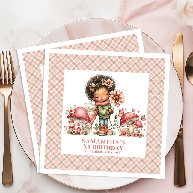 Reizendes Feen-Whimsy-Garten-Geburtstagsfeier  Serviette (Adorable Fairy Whimsical Garden Birthday Party Napkins)