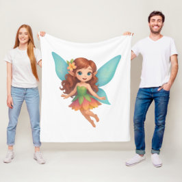 Reizendes Feenwesen mit farbenfrohen Flügeln und K Fleecedecke