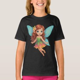 Reizendes Feenwesen mit farbenfrohen Flügeln und K T-Shirt
