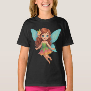 Reizendes Feenwesen mit farbenfrohen Flügeln und K T-Shirt