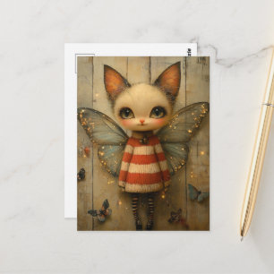 Reizendes Katzenfeenwesen Postkarte