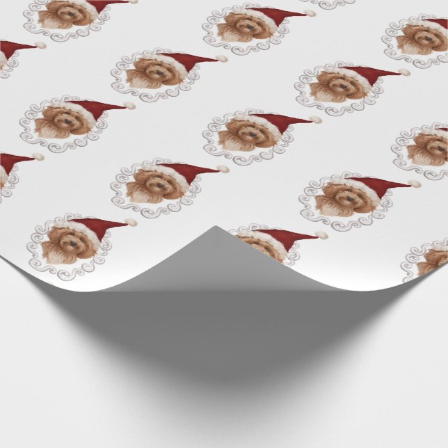 Reizendes Labradoodle Hundemalerei-Weihnachten Geschenkpapier (Ecke)