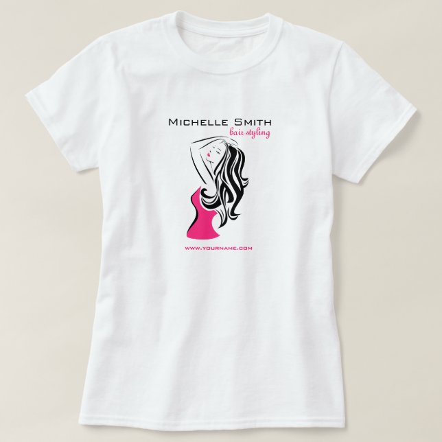 Reizendes Mädchen mit dem gewelltes Haar T-Shirt (Design vorne)