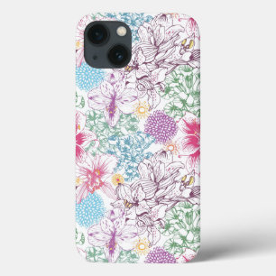 Reizendes Muster mit bunten Blumen iPhone 13 Hülle