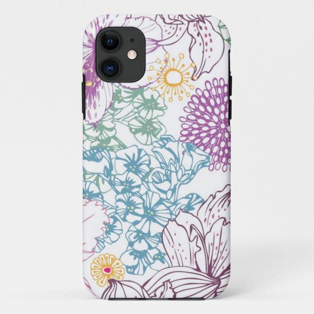 Reizendes Muster mit bunten Blumen Case-Mate iPhone Hülle (Rückseite)