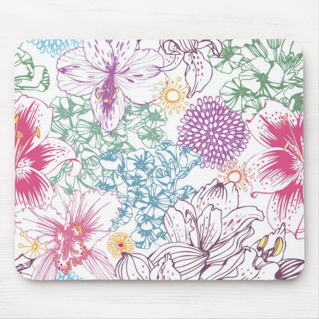 Reizendes Muster mit bunten Blumen Mousepad (Vorne)