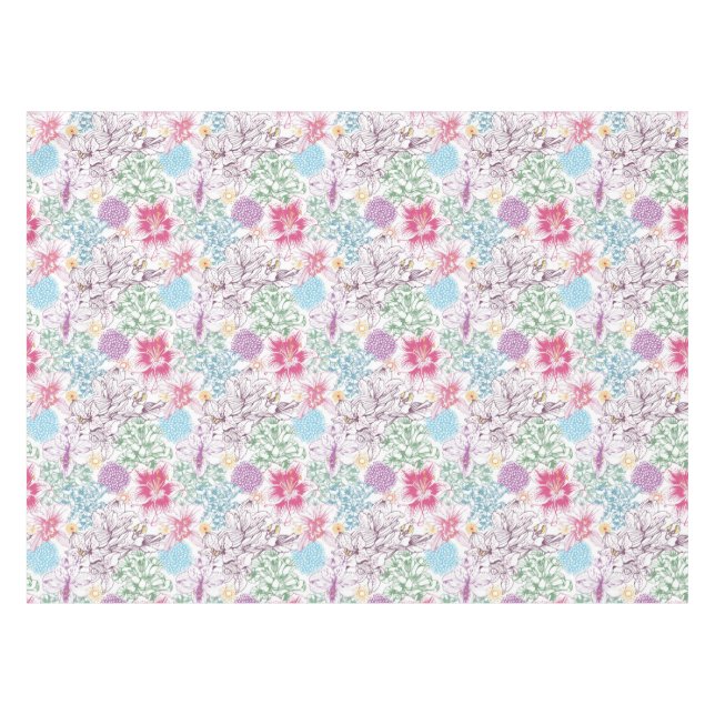 Reizendes Muster mit bunten Blumen Tischdecke (Vorderseite (Horizontal))