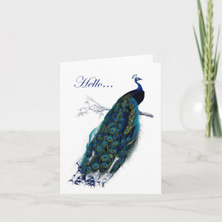 Reizendes notecard, das einen herrlichen Pfau Karte