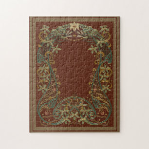 Reizendes Nouveau-Blumenmuster mit Lilie Puzzle