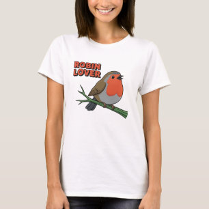 Reizendes Robin-Liebhaber-Vektor-Art-Design T-Shirt