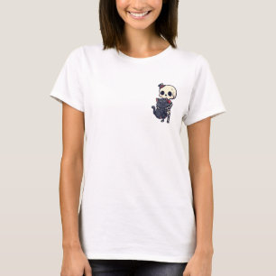 Reizendes schmuckes Skelett, das eine lächelnde sc T-Shirt